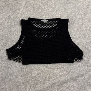 Forever 21 Black Fishnet Crop Top